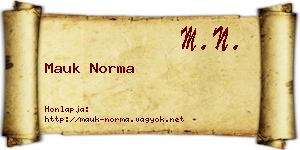 Mauk Norma névjegykártya